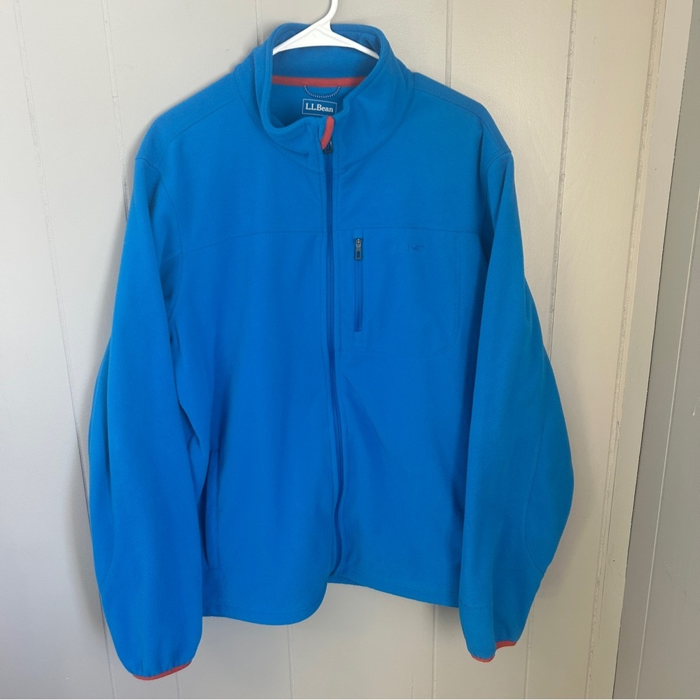 L.L.Bean Men’s Polartec Zip Up Blue Fleece Jacket Size Large